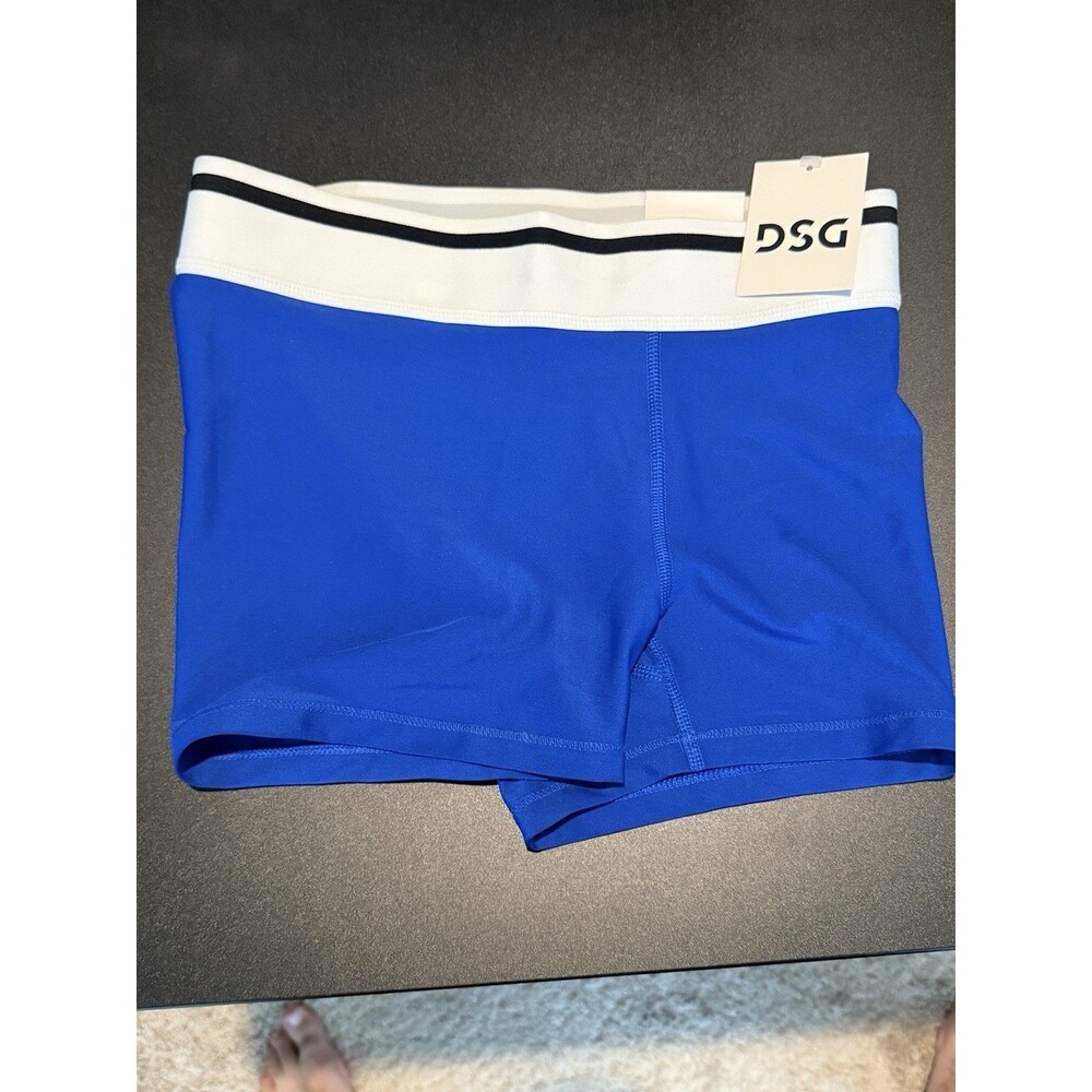 DSG Womens Small 3” Compression Shorts Royal Blue White Athletic NWT Stretch